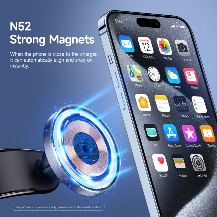DUZZONA V3 15W Car Magnetic Wireless Charger Phone Holder(Black) - Wireless Charging Bracket by DUZZONA | Online Shopping South Africa | PMC Jewellery