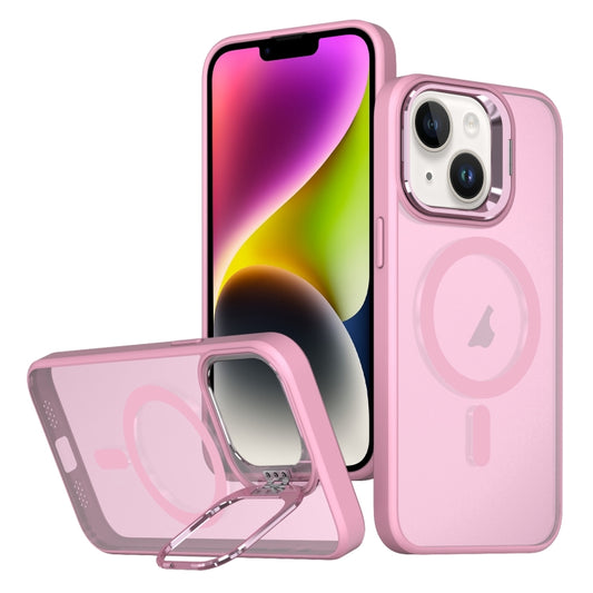 For iPhone 14 Metal Invisible Camera Holder MagSafe Magnetic Phone Case(Pink) - iPhone 14 Cases by PMC Jewellery | Online Shopping South Africa | PMC Jewellery