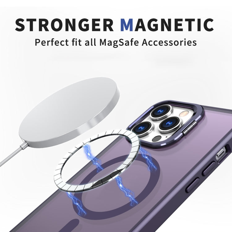 For iPhone 13 Pro Max Metal Invisible Camera Holder MagSafe Magnetic Phone Case(Purple) - iPhone 13 Pro Max Cases by PMC Jewellery | Online Shopping South Africa | PMC Jewellery