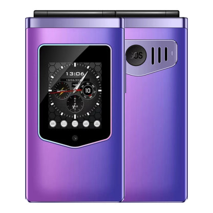 HAMTOD T8 4G Flip Phone, EU Version, 2.8 inch + 1.77 inch, VoLTE, BT, SOS, OTG(Purple) - Other by HAMTOD | Online Shopping South Africa | PMC Jewellery | Buy Now Pay Later Mobicred