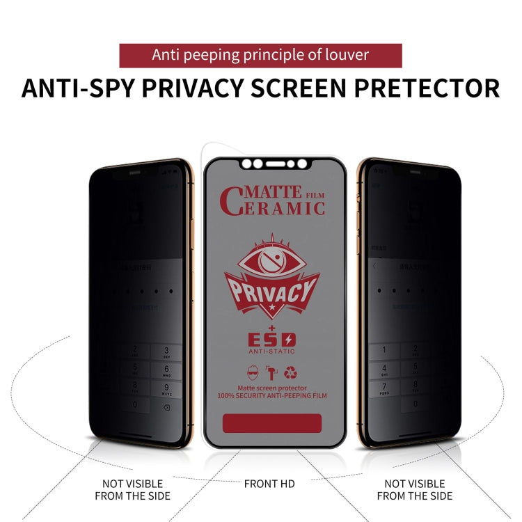 For iPhone 16e / 14 / 13 Pro / 13 Full Coverage Frosted Privacy Ceramic Film - iPhone 14 Tempered Glass by PMC TechLife | Online Shopping South Africa | PMC TechLife | Buy Now Pay Later Mobicred