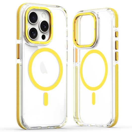 For iPhone 13 Pro Dual-Color Clear Acrylic Hybrid TPU MagSafe Phone Case(Yellow) - iPhone 13 Pro Cases by PMC Jewellery | Online Shopping South Africa | PMC Jewellery