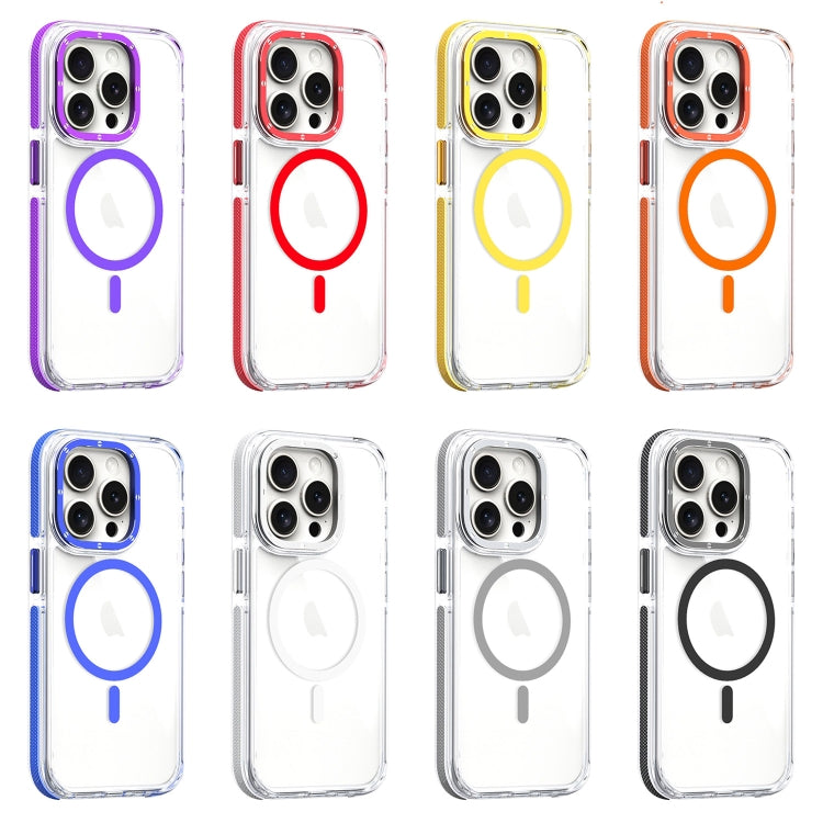 For iPhone 13 Pro Dual-Color Clear Acrylic Hybrid TPU MagSafe Phone Case(Blue) - free shipping - PMC TechLife - Order now!