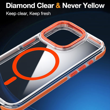 For iPhone 16 Pro Max Dual-Color Clear Acrylic Hybrid TPU MagSafe Phone Case(Orange) - iPhone 16 Pro Max Cases by PMC Jewellery | Online Shopping South Africa | PMC Jewellery | Buy Now Pay Later Mobicred