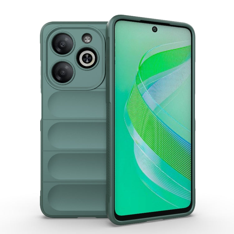 For Infinix Smart 8 Magic Shield TPU + Flannel Phone Case(Dark Green) - Infinix Cases by PMC TechLife | Online Shopping South Africa | PMC TechLife | Buy Now Pay Later Mobicred