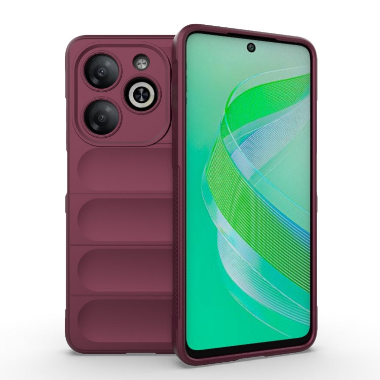 For Infinix Smart 8 Magic Shield TPU + Flannel Phone Case(Wine Red) - Infinix Cases by PMC TechLife | Online Shopping South Africa | PMC TechLife | Buy Now Pay Later Mobicred