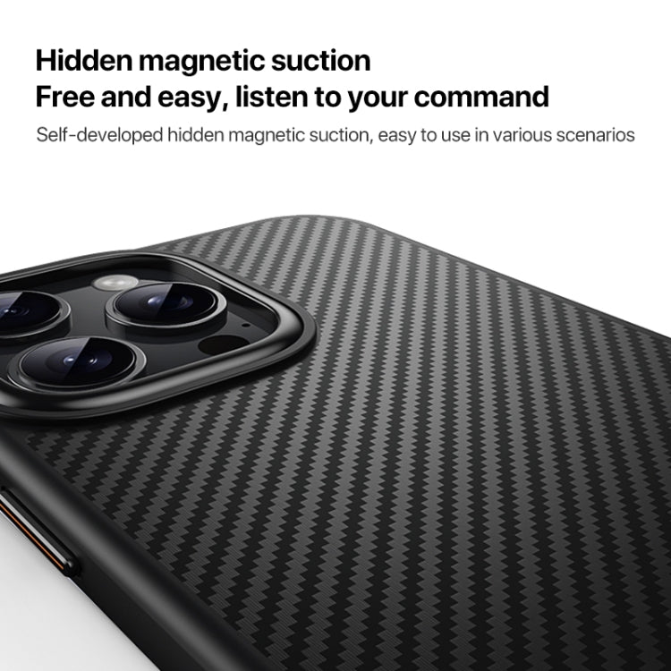For iPhone 16 Pro Max Kevlar Fiber Shockproof MagSafe Phone Case(Black) - iPhone 16 Pro Max Cases by PMC TechLife | Online Shopping South Africa | PMC TechLife | Buy Now Pay Later Mobicred