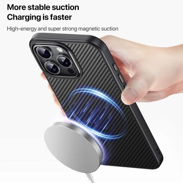 For iPhone 16 Pro Max Kevlar Fiber Shockproof MagSafe Phone Case(Black) - iPhone 16 Pro Max Cases by PMC TechLife | Online Shopping South Africa | PMC TechLife | Buy Now Pay Later Mobicred