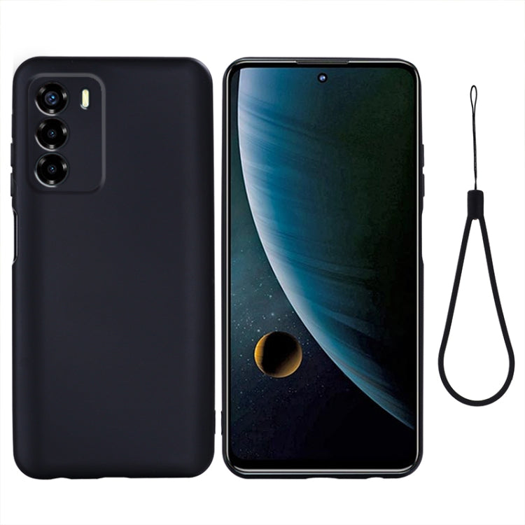 For ZTE Blade V40 Smart Pure Color Liquid Silicone Shockproof Phone Case(Black) - ZTE Cases by PMC TechLife | Online Shopping South Africa | PMC TechLife | Buy Now Pay Later Mobicred
