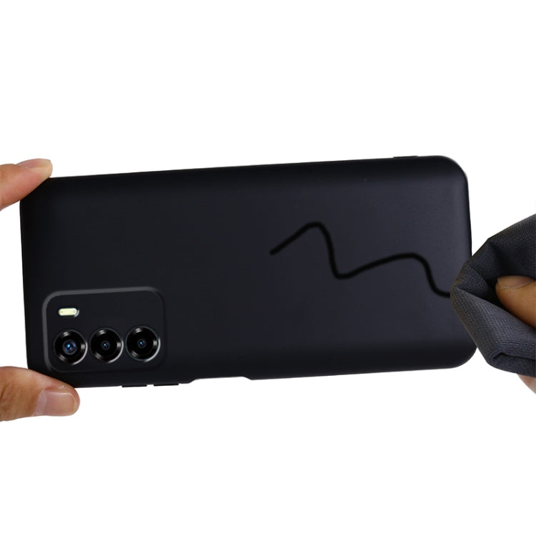 For ZTE Blade V40 Smart Pure Color Liquid Silicone Shockproof Phone Case(Black) - ZTE Cases by PMC TechLife | Online Shopping South Africa | PMC TechLife | Buy Now Pay Later Mobicred