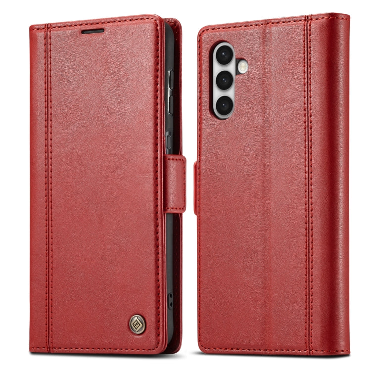 For Samsung Galaxy S24+ LC.IMEEKE Skin-friendly Card Slots Leather Phone Case(Red) - Galaxy S24+ 5G Cases by LC.IMEEKE | Online Shopping South Africa | PMC Jewellery | Buy Now Pay Later Mobicred