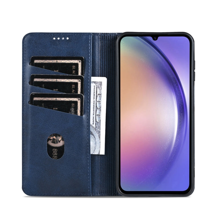 For Samsung Galaxy A25 5G AZNS Magnetic Calf Texture Flip Leather Phone Case(Dark Blue) - Galaxy Phone Cases by AZNS | Online Shopping South Africa | PMC Jewellery | Buy Now Pay Later Mobicred