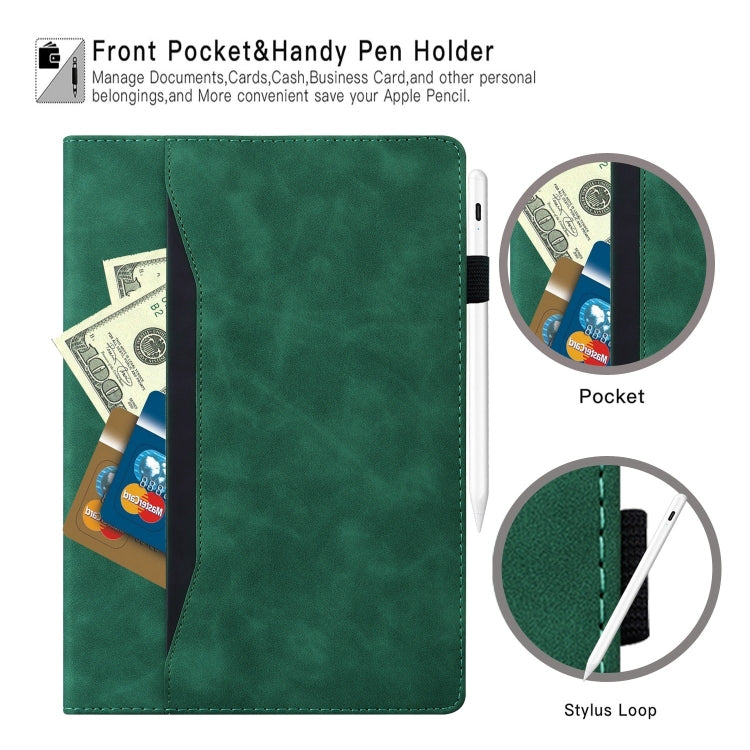 For Samsung Galaxy Tab S11 /  S10 /S9 Splicing Shockproof Smart Leather Tablet Case(Green) - free shipping - PMC Jewellery - Order now!