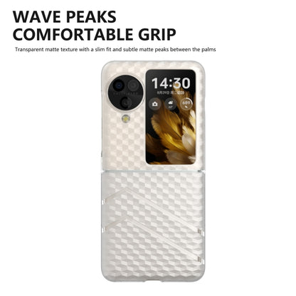 For OPPO Find N3 Flip Wave Pattern Transparent Frosted Phone Case - Find N3 Flip Cases by PMC Jewellery | Online Shopping South Africa | PMC Jewellery | Buy Now Pay Later Mobicred