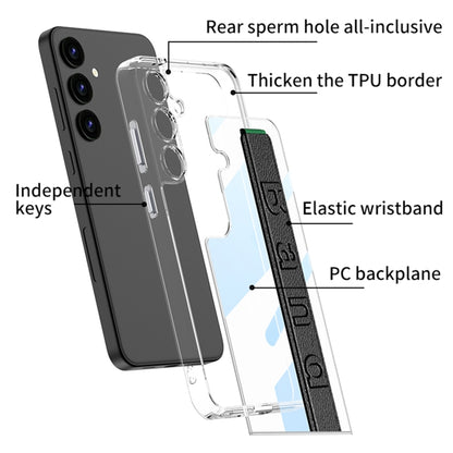 For Samsung Galaxy S24 5G GKK Space Frame Transparent PC + TPU Phone Case with Wrist Strap(Carbon Fiber Texture) - Galaxy Phone Cases by GKK | Online Shopping South Africa | PMC Jewellery | Buy Now Pay Later Mobicred