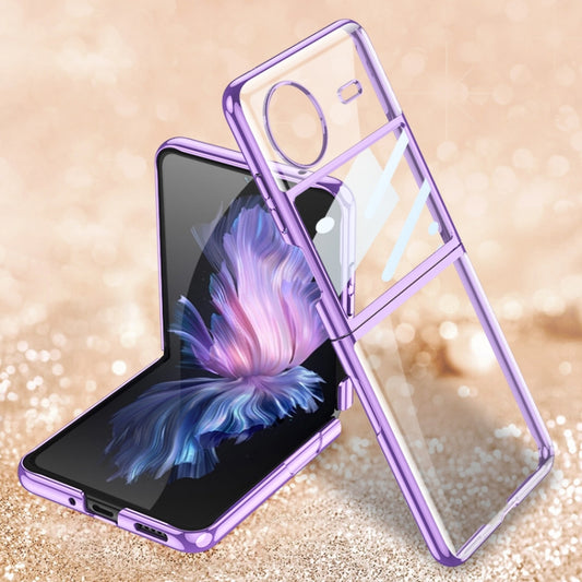 For vivo X Flip GKK Integrated Electroplating Full Coverage Phone Case(Purple) - vivo Cases by GKK | Online Shopping South Africa | PMC Jewellery | Buy Now Pay Later Mobicred