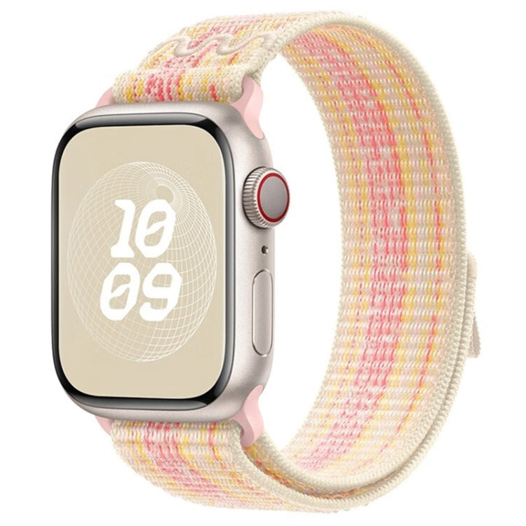 For Apple Watch SE 2022 44mm Loop Nylon Watch Band(Starlight Yellow Pink) - free shipping - PMC TechLife - Order now!