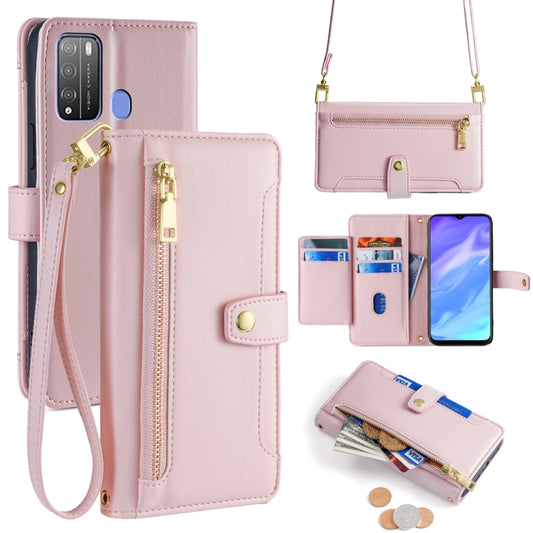 For Itel Vision 1 Pro Sheep Texture Cross-body Zipper Wallet Leather Phone Case(Pink) - More Brand by PMC Jewellery | Online Shopping South Africa | PMC Jewellery | Buy Now Pay Later Mobicred