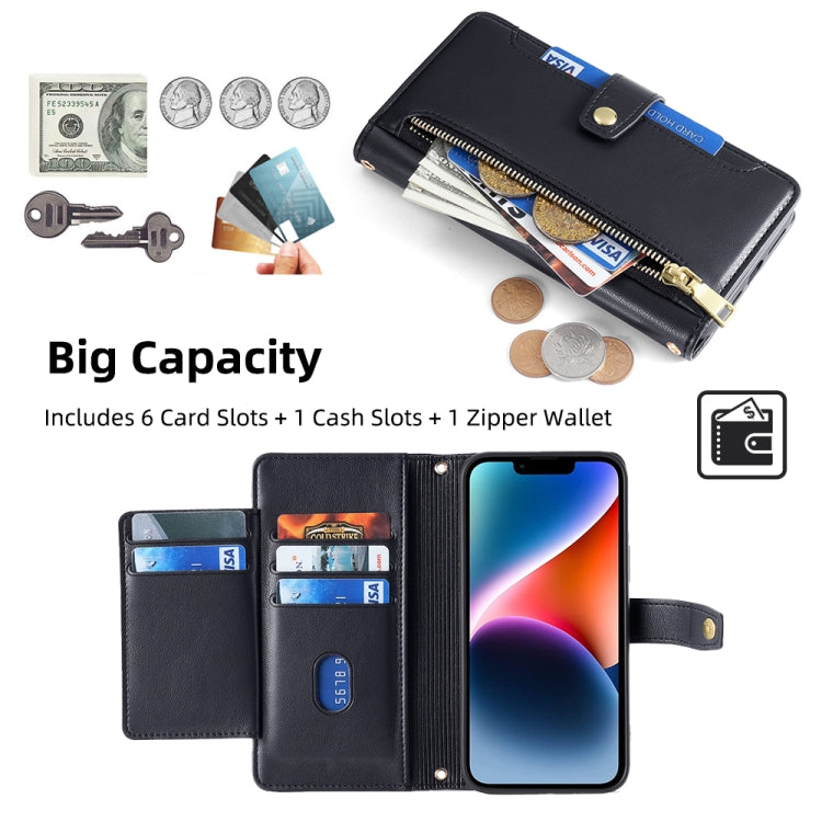 For Itel P65 Sheep Texture Cross-body Zipper Wallet Leather Phone Case(Black) - More Brand by PMC TechLife | Online Shopping South Africa | PMC TechLife | Buy Now Pay Later Mobicred