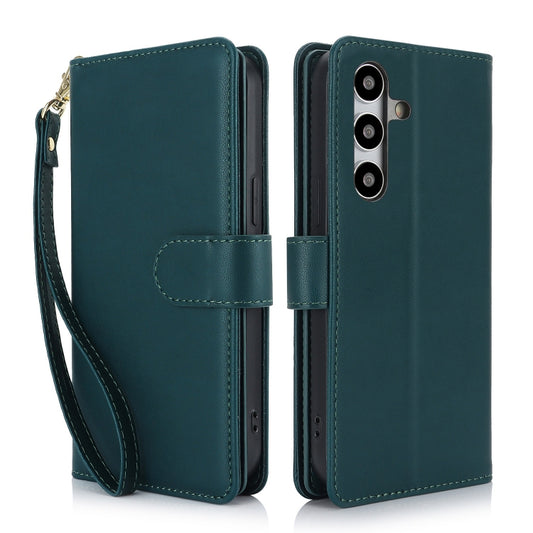 For Samsung Galaxy S24 / S25 5G Multi-Card Wallet RFID Leather Phone Case(Green) - Galaxy S24 5G Cases by PMC Jewellery | Online Shopping South Africa | PMC Jewellery | Buy Now Pay Later Mobicred