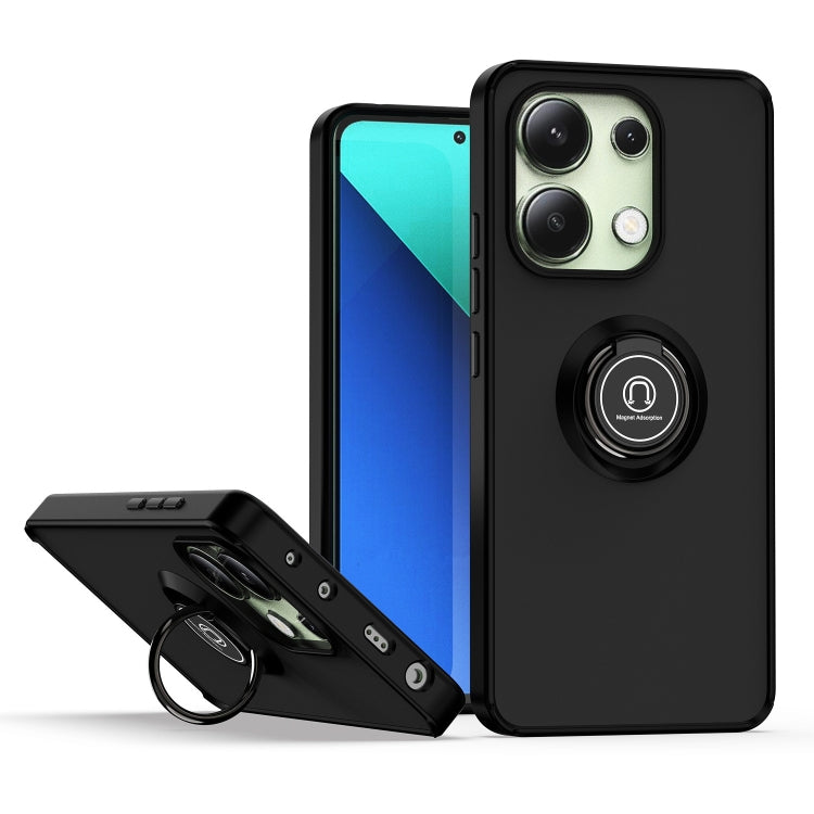 For Xiaomi Redmi Note 13 4G Q Shadow 1 Series TPU + PC Phone Case with Ring(Black+Black) - Note 13 Cases by PMC TechLife | Online Shopping South Africa | PMC TechLife
