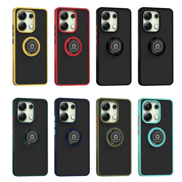For Xiaomi Redmi Note 13 4G Q Shadow 1 Series TPU + PC Phone Case with Ring(Black+Black) - Note 13 Cases by PMC TechLife | Online Shopping South Africa | PMC TechLife