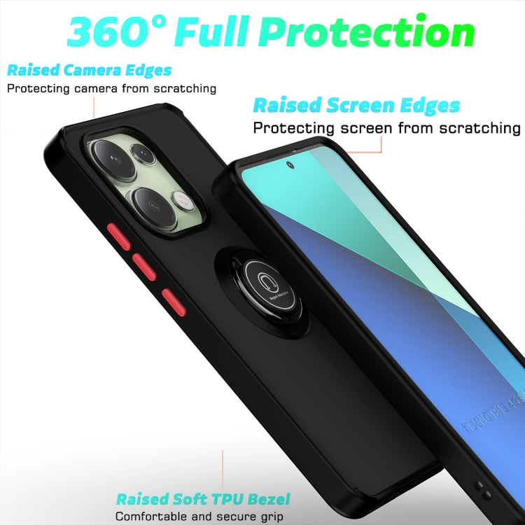 For Xiaomi Redmi Note 13 4G Q Shadow 1 Series TPU + PC Phone Case with Ring(Black+Black) - Note 13 Cases by PMC TechLife | Online Shopping South Africa | PMC TechLife