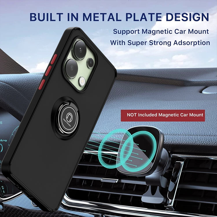 For Xiaomi Redmi Note 13 4G Q Shadow 1 Series TPU + PC Phone Case with Ring(Black+Black) - Note 13 Cases by PMC TechLife | Online Shopping South Africa | PMC TechLife