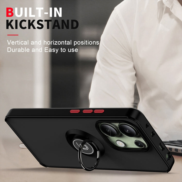 For Xiaomi Redmi Note 13 4G Q Shadow 1 Series TPU + PC Phone Case with Ring(Black+Black) - Note 13 Cases by PMC TechLife | Online Shopping South Africa | PMC TechLife