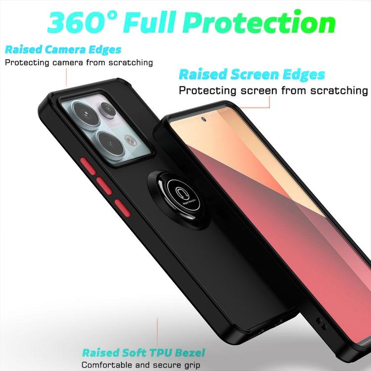 For Xiaomi Redmi Note 13 Pro 5G Q Shadow 1 Series TPU + PC Phone Case with Ring(Black+Black) - Note 13 Pro Cases by PMC TechLife | Online Shopping South Africa | PMC TechLife