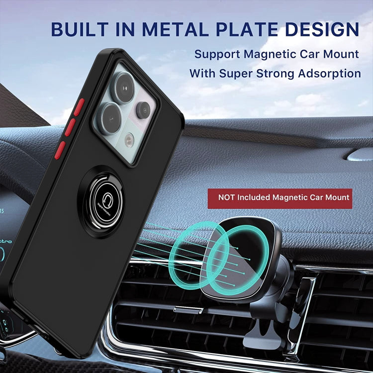 For Xiaomi Redmi Note 13 Pro 5G Q Shadow 1 Series TPU + PC Phone Case with Ring(Black+Black) - Note 13 Pro Cases by PMC TechLife | Online Shopping South Africa | PMC TechLife
