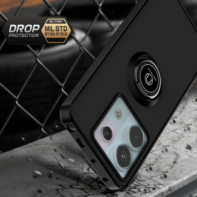 For Xiaomi Redmi Note 13 Pro 5G Q Shadow 1 Series TPU + PC Phone Case with Ring(Black+Black) - Note 13 Pro Cases by PMC TechLife | Online Shopping South Africa | PMC TechLife