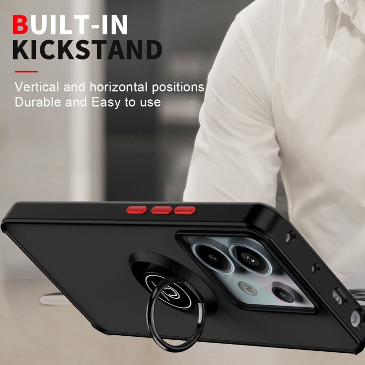 For Xiaomi Redmi Note 13 Pro 5G Q Shadow 1 Series TPU + PC Phone Case with Ring(Black+Black) - Note 13 Pro Cases by PMC TechLife | Online Shopping South Africa | PMC TechLife