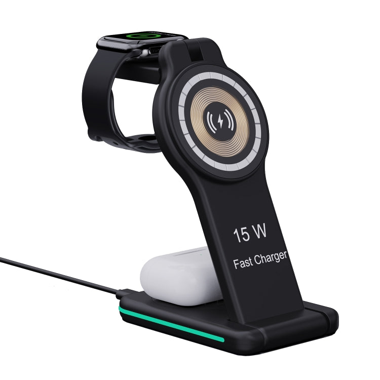 H60 5 in 1 Folding Multi-function Magnetic Wireless Charger(Black) - Wireless Charger by PMC TechLife | Online Shopping South Africa | PMC TechLife