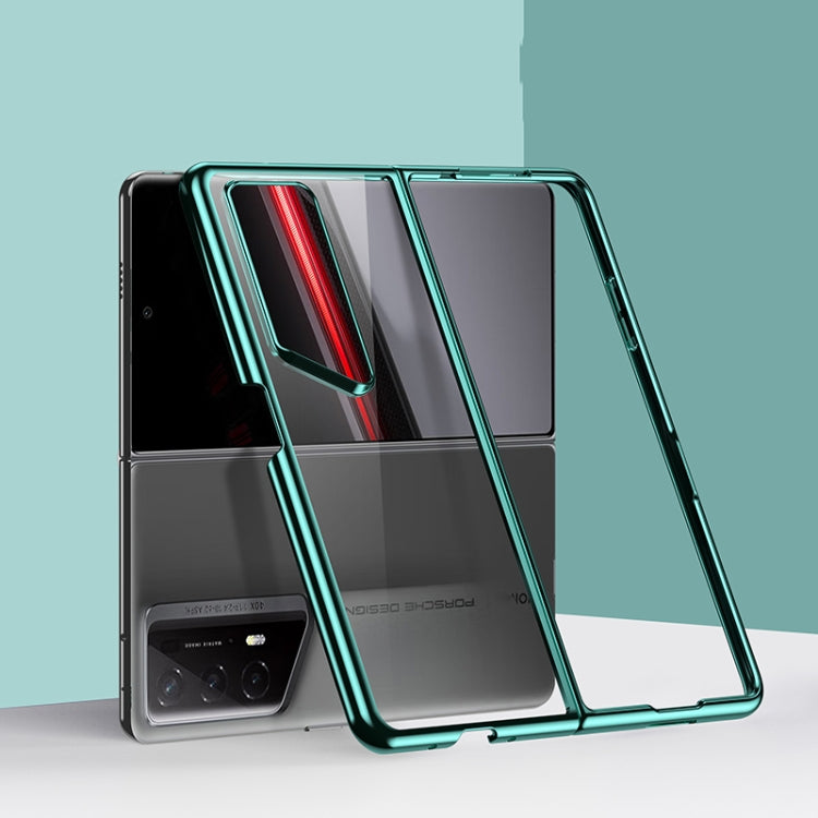 For Honor Magic V2 RSR Porsche Design Transparent Electroplating All-inclusive Folding Phone Case(Green) - Honor Cases by PMC Jewellery | Online Shopping South Africa | PMC Jewellery | Buy Now Pay Later Mobicred