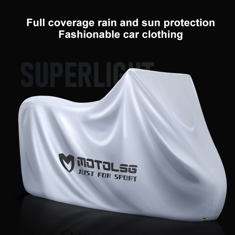 MOTOLSG Motorcycle Waterproof Sunproof Dustproof Thickening Cover, Size:L(Silver Black) - Raincoat by MOTOLSG | Online Shopping South Africa | PMC Jewellery | Buy Now Pay Later Mobicred