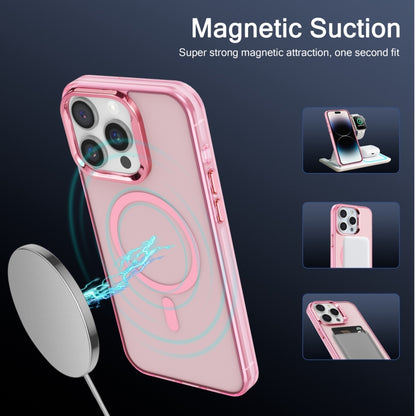 For iPhone 15 Pro Max Electroplated IMD Magsafe PC Hybrid TPU Phone Case(Pink) - iPhone 15 Pro Max Cases by PMC Jewellery | Online Shopping South Africa | PMC Jewellery