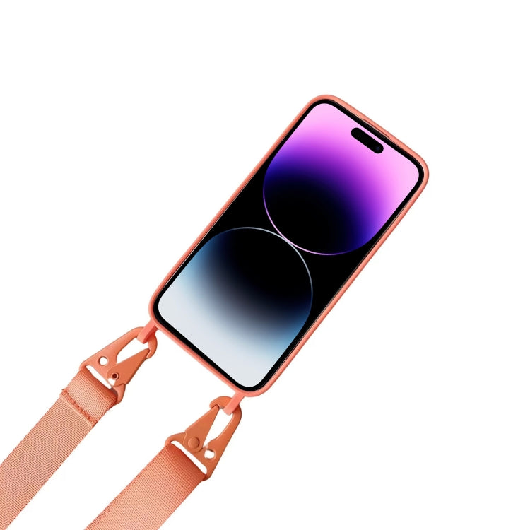 For iPhone 16 Card Slot Liquid Silicone Phone Case with Lanyard(Brown) - iPhone 16 Cases by PMC TechLife | Online Shopping South Africa | PMC TechLife | Buy Now Pay Later Mobicred