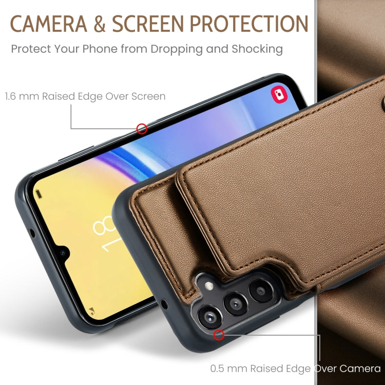 For Samsung Galaxy A15 CaseMe C22 Litchi Texture RFID Anti-theft Leather Phone Case(Brown) - Galaxy Phone Cases by CaseMe | Online Shopping South Africa | PMC Jewellery | Buy Now Pay Later Mobicred