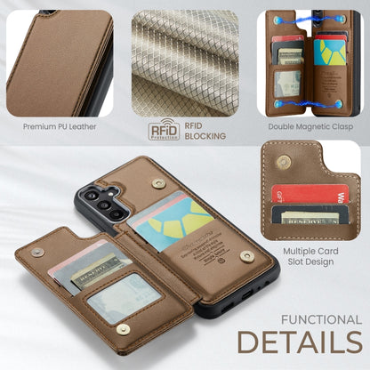 For Samsung Galaxy A15 CaseMe C22 Litchi Texture RFID Anti-theft Leather Phone Case(Brown) - Galaxy Phone Cases by CaseMe | Online Shopping South Africa | PMC Jewellery | Buy Now Pay Later Mobicred