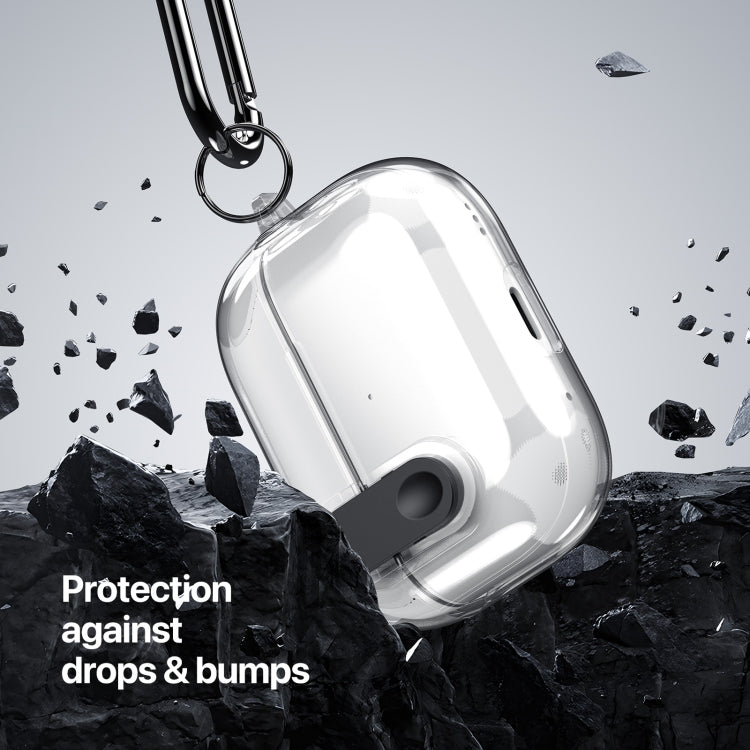 For AirPods 3 DUX DUCIS PECL Series Split Transparent Earphone Case with Hook(Transparent Black) - For AirPods 3 by DUX DUCIS | Online Shopping South Africa | PMC Jewellery | Buy Now Pay Later Mobicred