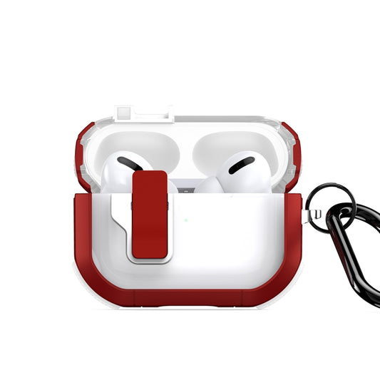 For AirPods Pro DUX DUCIS PECN Series Split Two-color Transparent Earphone Case with Hook(Red White) - For AirPods Pro by DUX DUCIS | Online Shopping South Africa | PMC Jewellery | Buy Now Pay Later Mobicred