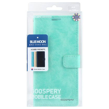 For Samsung Galaxy S24 Ultra 5G GOOSPERY BLUE MOON Crazy Horse Texture Leather Phone Case(Mint Green) - Galaxy S24 Ultra 5G Cases by GOOSPERY | Online Shopping South Africa | PMC Jewellery | Buy Now Pay Later Mobicred