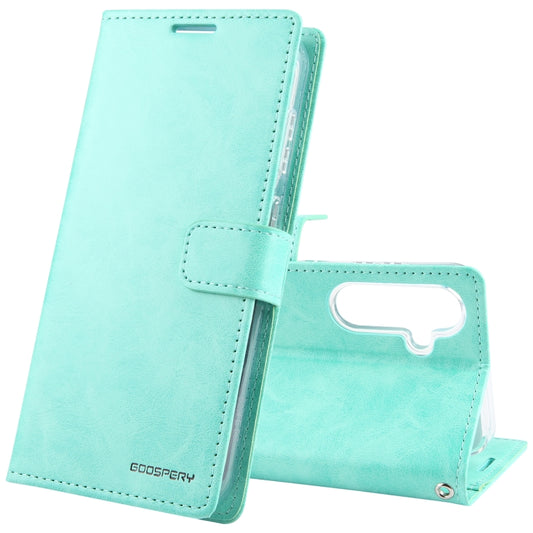 For Samsung Galaxy S24+ 5G GOOSPERY BLUE MOON Crazy Horse Texture Leather Phone Case(Mint Green) - Galaxy S24+ 5G Cases by GOOSPERY | Online Shopping South Africa | PMC Jewellery | Buy Now Pay Later Mobicred