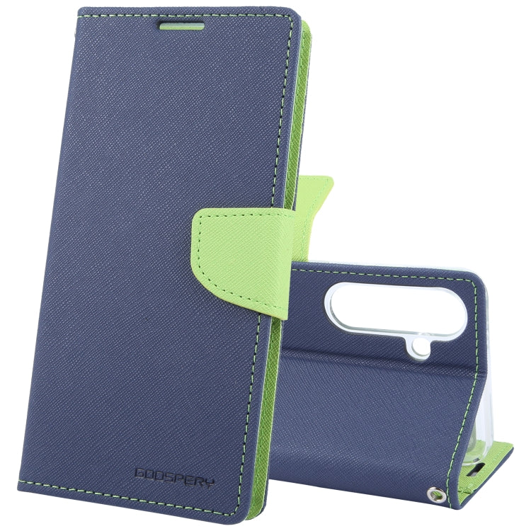 For Samsung Galaxy S24+ 5G GOOSPERY FANCY DIARY Cross Texture Leather Phone Case(Navy Blue) - Galaxy S24+ 5G Cases by GOOSPERY | Online Shopping South Africa | PMC Jewellery | Buy Now Pay Later Mobicred