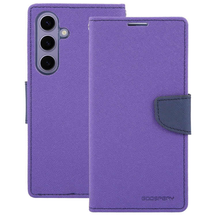 For Samsung Galaxy S24+ 5G GOOSPERY FANCY DIARY Cross Texture Leather Phone Case(Purple) - Galaxy S24+ 5G Cases by GOOSPERY | Online Shopping South Africa | PMC Jewellery | Buy Now Pay Later Mobicred