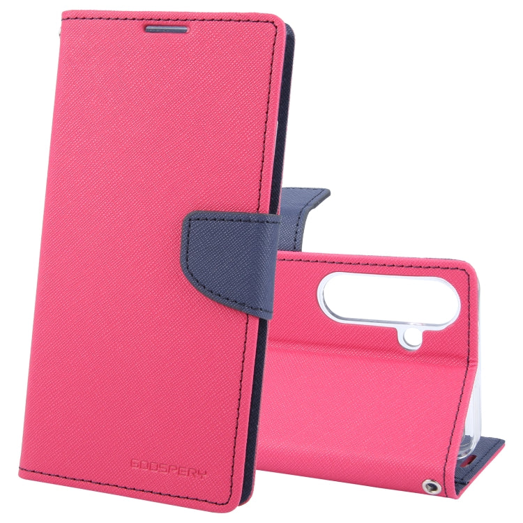 For Samsung Galaxy S24 5G GOOSPERY FANCY DIARY Cross Texture Leather Phone Case(Rose Red) - Galaxy S24 5G Cases by GOOSPERY | Online Shopping South Africa | PMC Jewellery | Buy Now Pay Later Mobicred