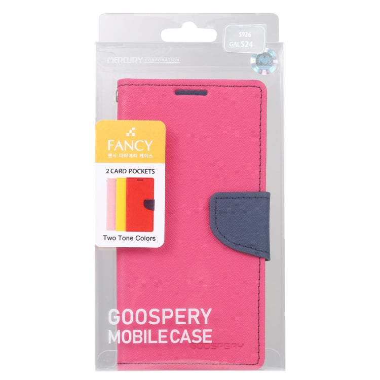 For Samsung Galaxy S24 5G GOOSPERY FANCY DIARY Cross Texture Leather Phone Case(Rose Red) - Galaxy S24 5G Cases by GOOSPERY | Online Shopping South Africa | PMC Jewellery | Buy Now Pay Later Mobicred