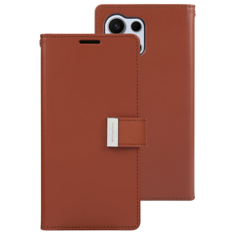 For Samsung Galaxy S24 Ultra 5G GOOSPERY RICH DIARY Crazy Horse Texture Leather Phone Case(Brown) - Galaxy S24 Ultra 5G Cases by GOOSPERY | Online Shopping South Africa | PMC Jewellery | Buy Now Pay Later Mobicred