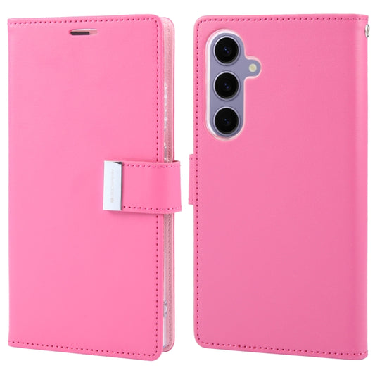 For Samsung Galaxy S24 5G GOOSPERY RICH DIARY Crazy Horse Texture Leather Phone Case(Rose Red) - Galaxy S24 5G Cases by GOOSPERY | Online Shopping South Africa | PMC Jewellery | Buy Now Pay Later Mobicred